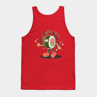 sushi  roll retro cartoon Tank Top